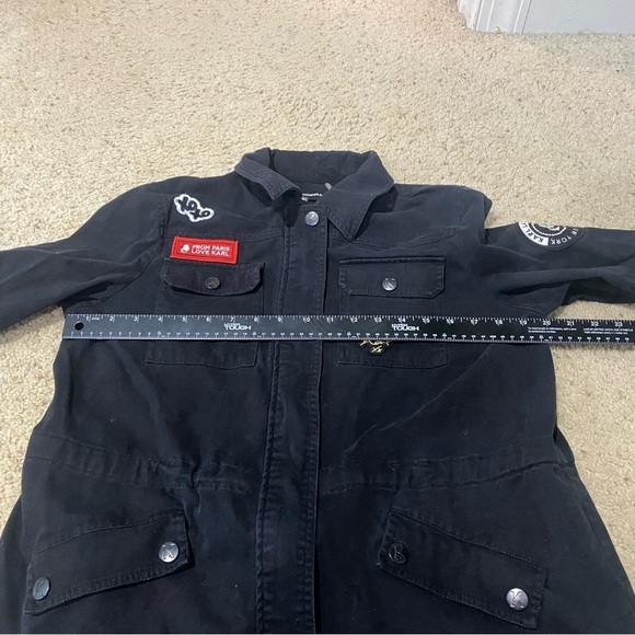 Karl Lagerfeld Women’s Logo Patch Utility Jacket Black Size Medium - Picture 11 of 14